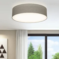 Kattovalaisin Litora, taupe, Ø 38 cm, tekstiili, E27