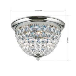 Kattovalaisin Plafond, kromi/läpinäkyvä, Ø 35 cm