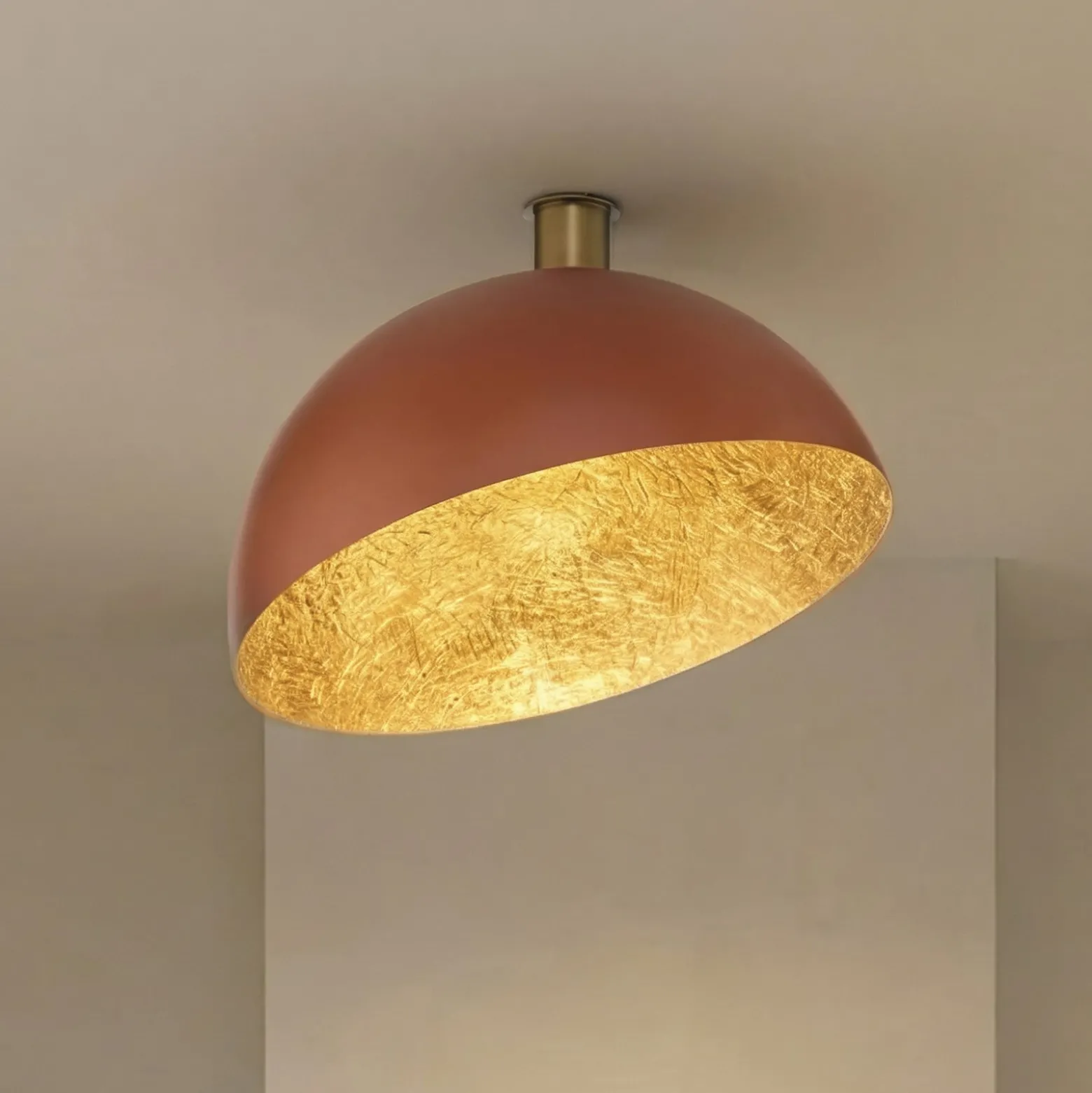 Kattovalaisin Sfera, Ø 50 cm, punainen/kultainen, metalli, E27