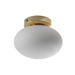 Kattovalaisin Ufo, kulta/valkoinen, Ø 18 cm, lasi, G9