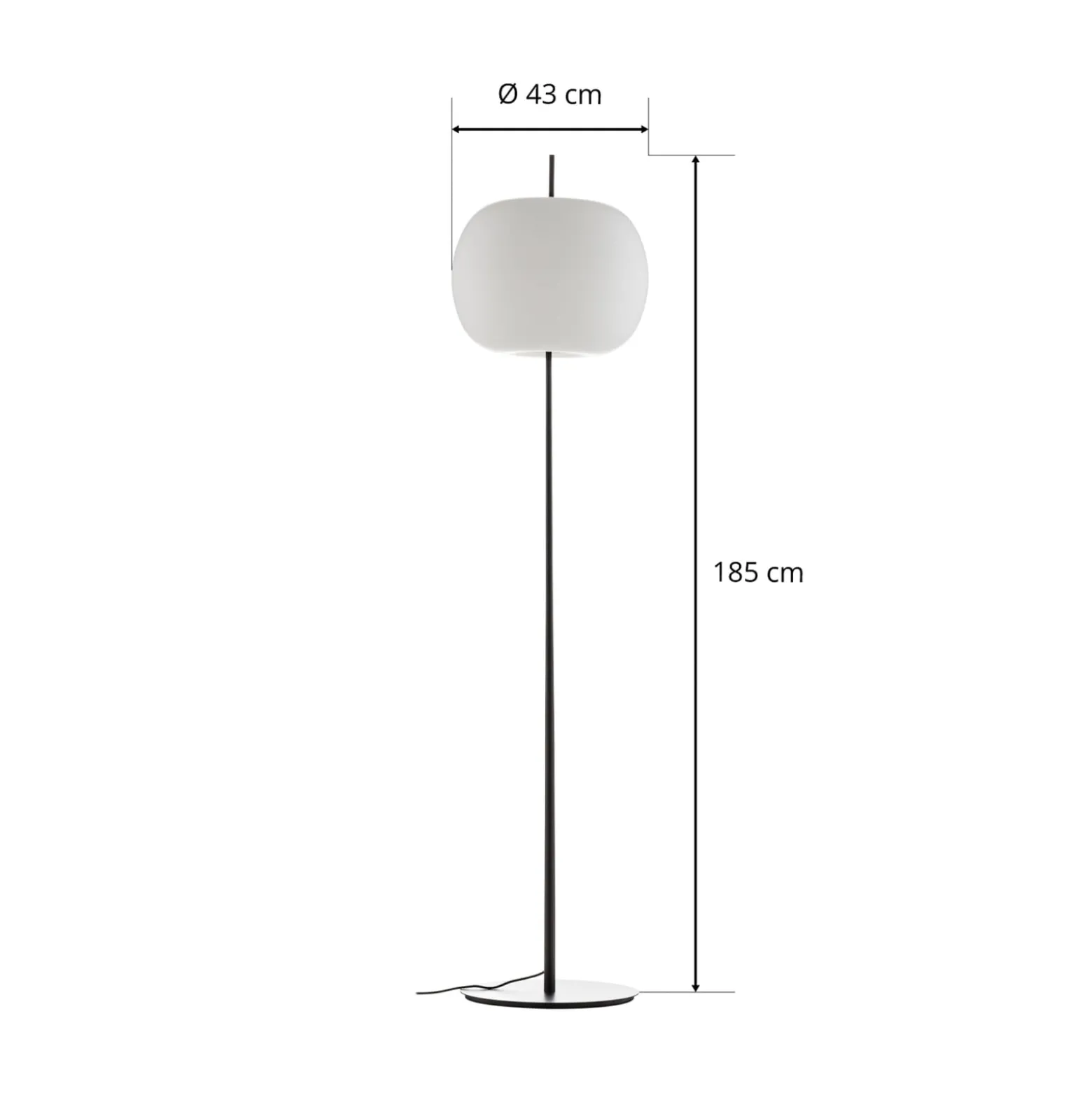 kdln lattiavalaisin Kushi XL, musta, korkeus 185 cm, himmennin