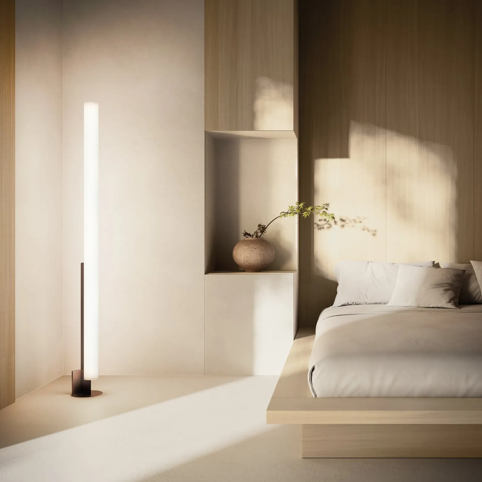 kdln LED-lattiavalaisin, malli T, musta, korkeus 185 cm, himmennin