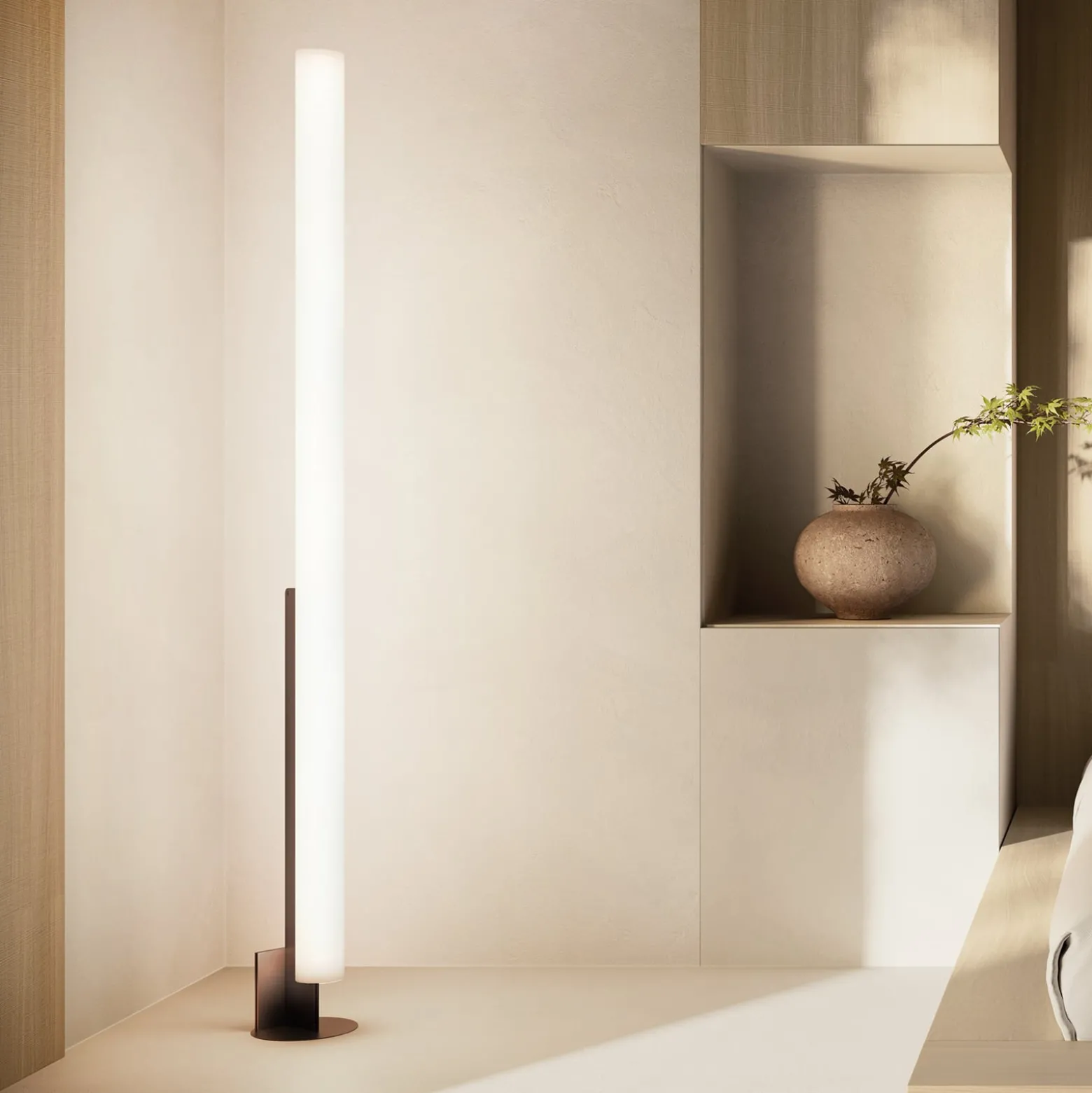 kdln LED-lattiavalaisin, malli T, musta, korkeus 185 cm, himmennin