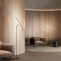 kdln LED-lattiavalaisin Poise, musta, korkeus 196 cm, himmennin