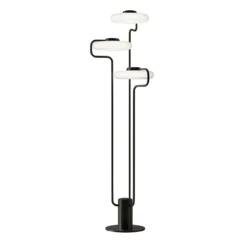kdln LED-lattiavalaisin TRATTO, musta, korkeus 150 cm, 3-lamppuinen