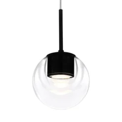 kdln LED-riippuvalaisin Dew, musta, 1-lamppuinen, Ø 11 cm