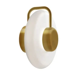 kdln LED-seinävalaisin TRATTO, messinki, Ø 27 cm, metalli/lasi