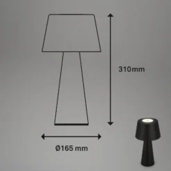 Kihi LED-pöytävalaisin ladattavalla akulla, musta