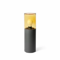 Kila jalustavalaisin, tummanharmaa/amber, alumiini/lasi, korkeus 40 cm