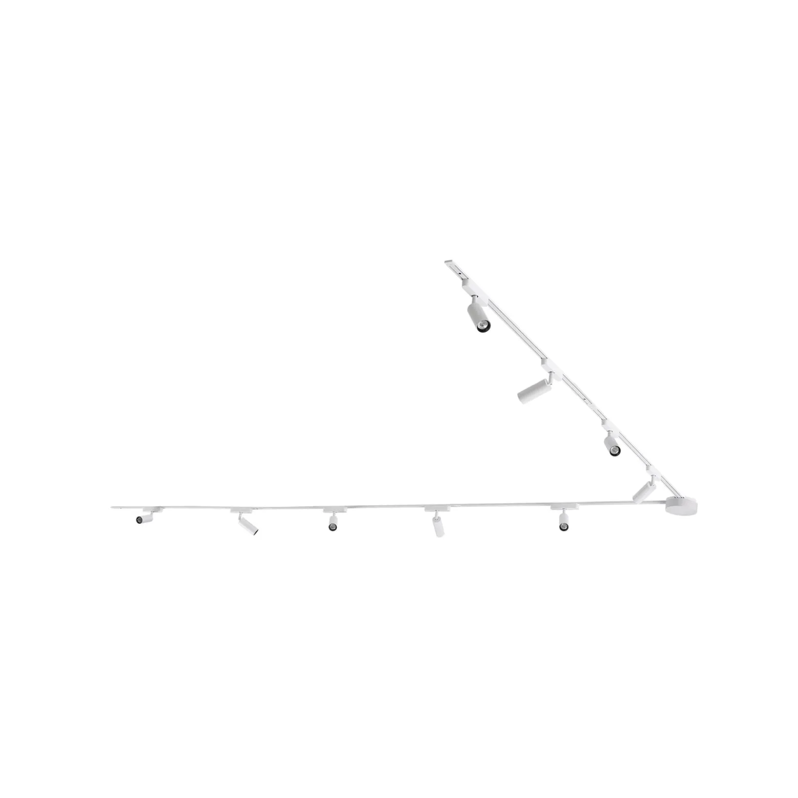 Kiskojärjestelmä 48V Lumaro, spotit, 9-lamppuinen, valkoinen, Ø4cm, 13 cm