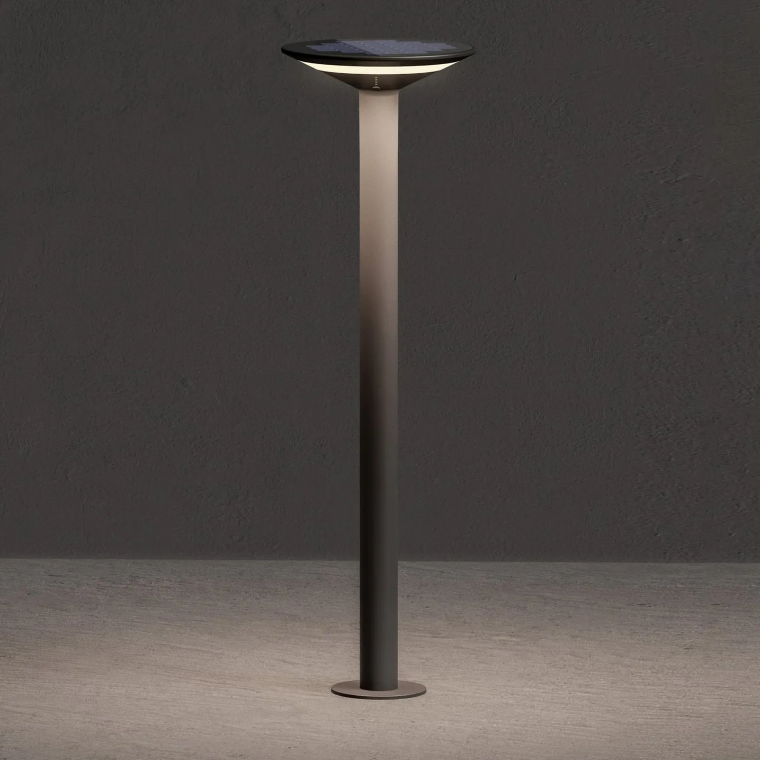 KLEWE Keope LED-aurinkokeinuvalaisin, antrasiitti, korkeus 80 cm, IP65