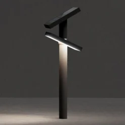 KLEWE LED-aurinkovalaisin HELIOSTEPPER, antrasiitti, maapiikki, IP65