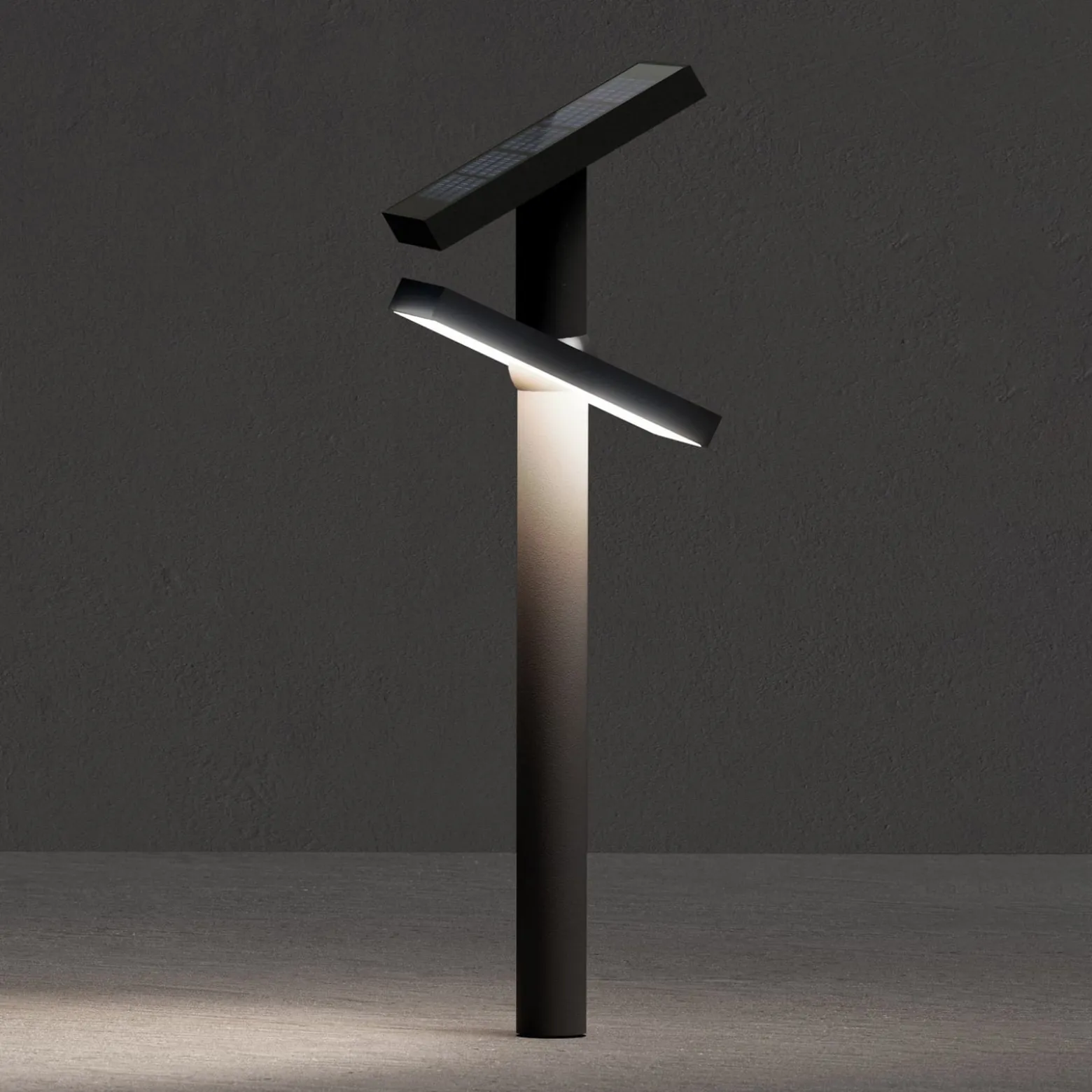 KLEWE LED-aurinkovalaisin HELIOSTEPPER, antrasiitti, maapiikki, IP65