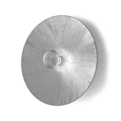 KOLARZ Moon seinävalaisin, hopeanvärinen, Ø 62 cm, metalli/lasi
