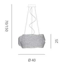 Kristalliriippuvalaisin Diamante Ø 40 cm