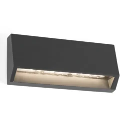 Kulmikas LED-ulkoseinävalaisin Must, leveys 15,8cm