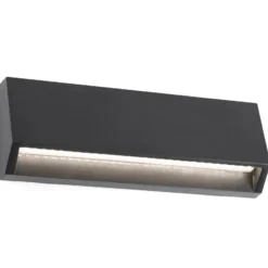 Kulmikas LED-ulkoseinävalaisin Must, leveys 21,7cm