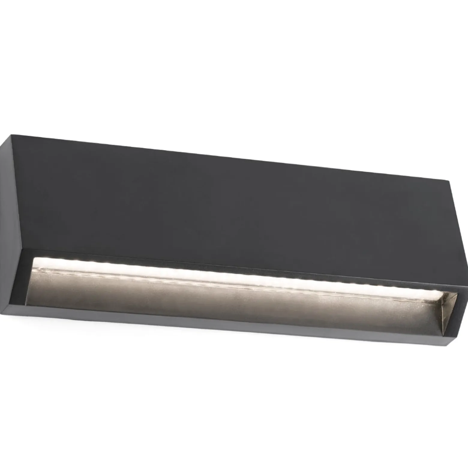 Kulmikas LED-ulkoseinävalaisin Must, leveys 21,7cm