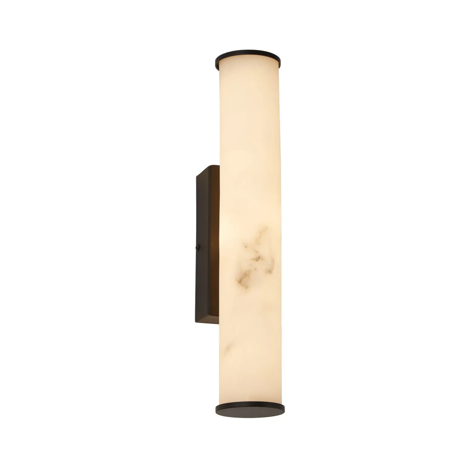 Kylpyhuoneen LED-seinälamppu Wales musta/marmoroitu 35 cm teräs/hartsi