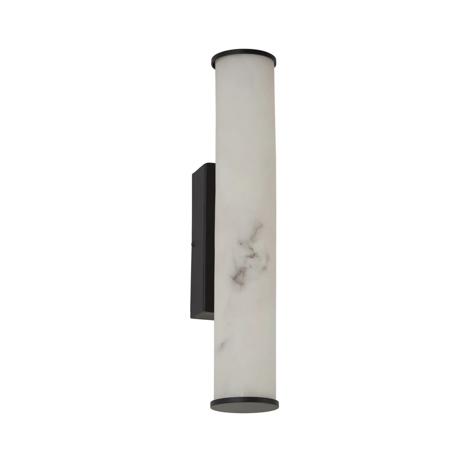 Kylpyhuoneen LED-seinälamppu Wales musta/marmoroitu 35 cm teräs/hartsi