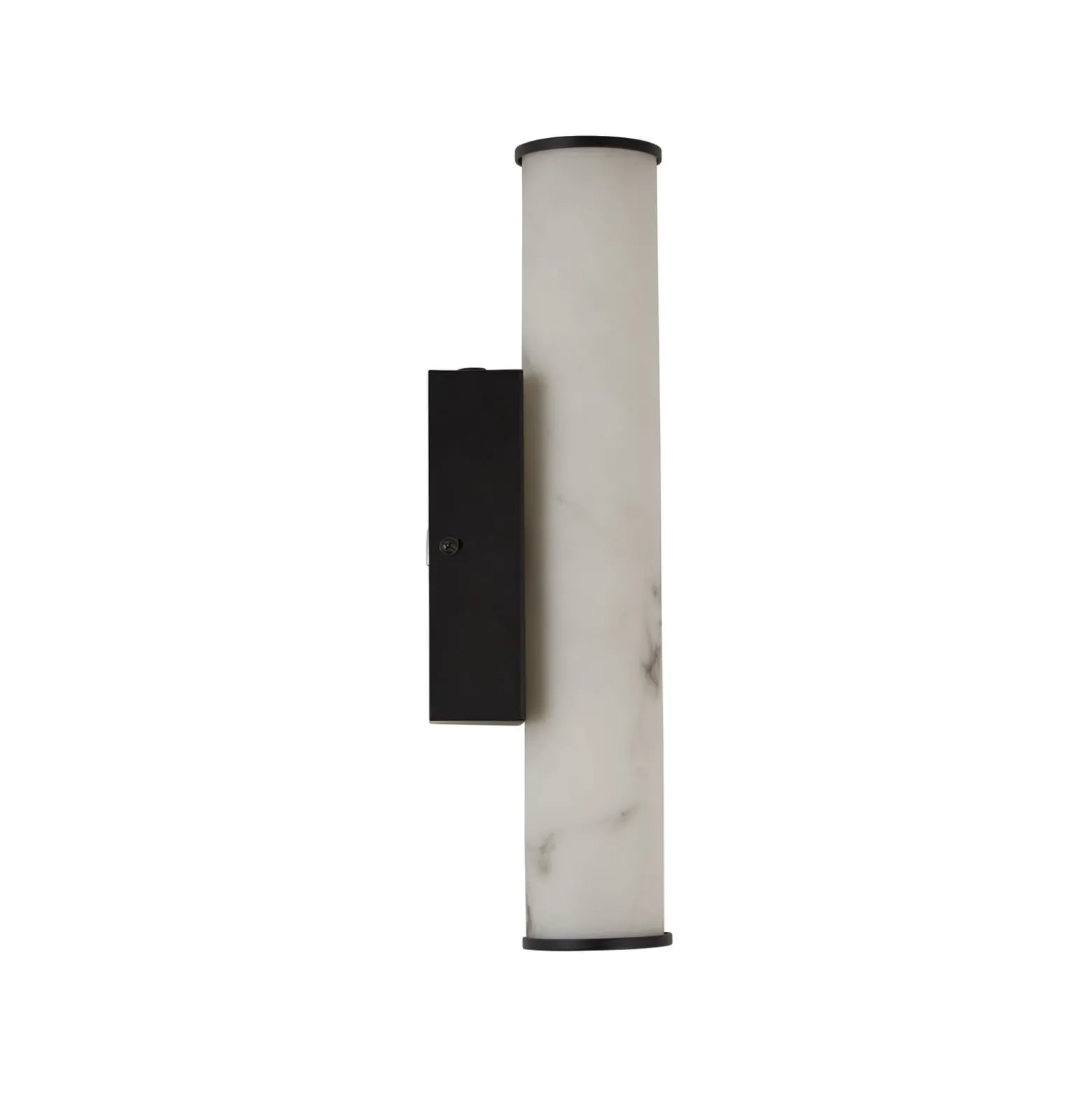 Kylpyhuoneen LED-seinälamppu Wales musta/marmoroitu 35 cm teräs/hartsi