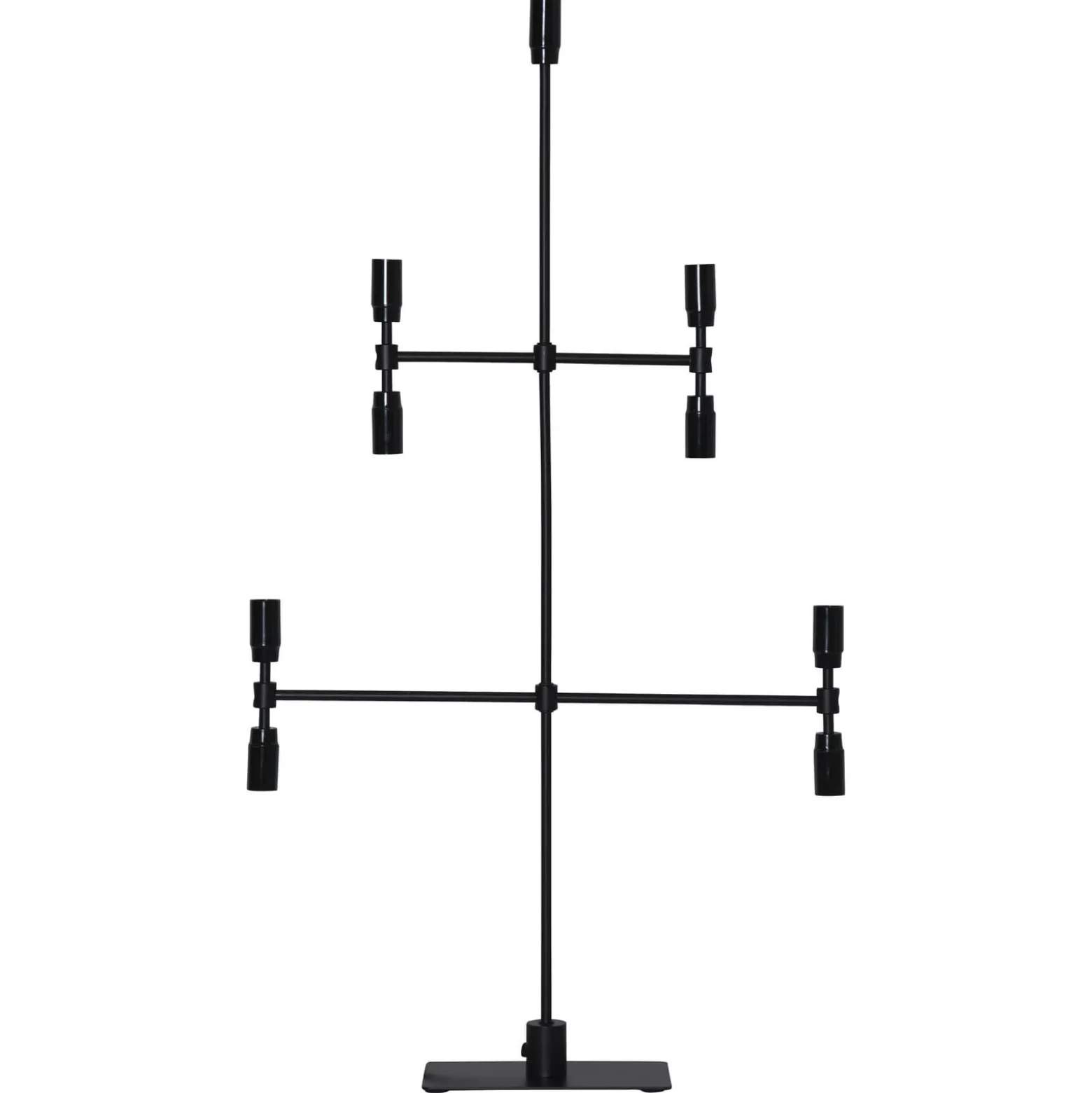 Kynttelikkö Twice, musta, 9-lamppuinen, 91 cm