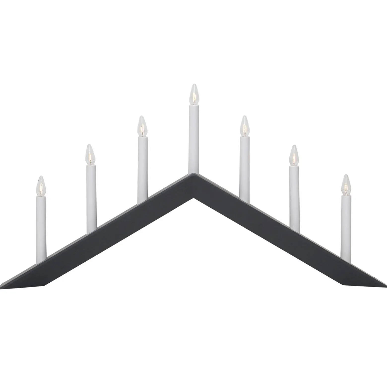 Kynttilänjalka Nuoli, litteä, 7-liekkinen, musta