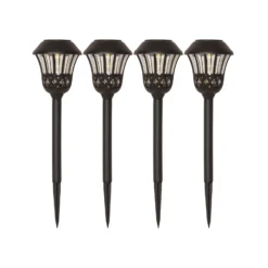 Lace LED-aurinkoenergialla toimiva maapiikkavalaisin, musta, korkeus 31 cm, 4