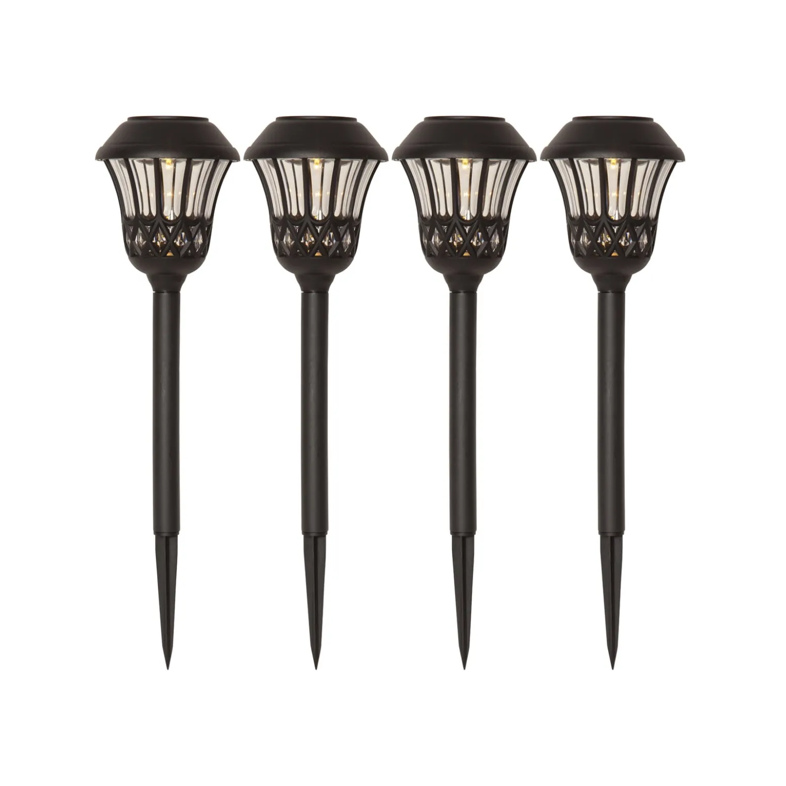 Lace LED-aurinkoenergialla toimiva maapiikkavalaisin, musta, korkeus 31 cm, 4