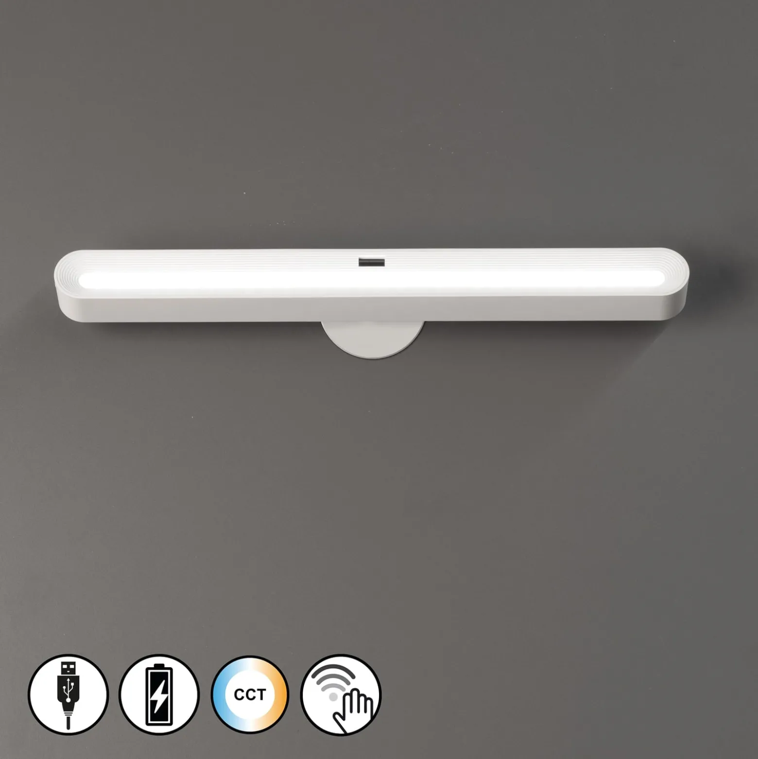 Ladattava LED-kaapinvalaisin Magnetics, valkoinen, anturi, 4 000K