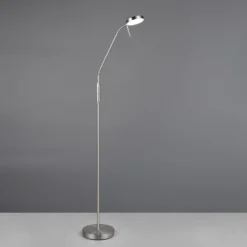 Ladattava LED-lattiavalaisin Moreno, matta nikkeli, CCT, himmennettävä
