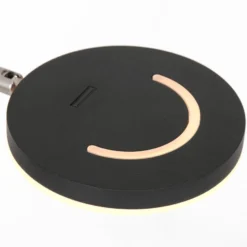 Ladattava LED-lattiavalaisin Soleil, musta, metalli, himmennin