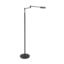 Ladattava LED-lattiavalaisin Soleil, musta, metalli, himmennin