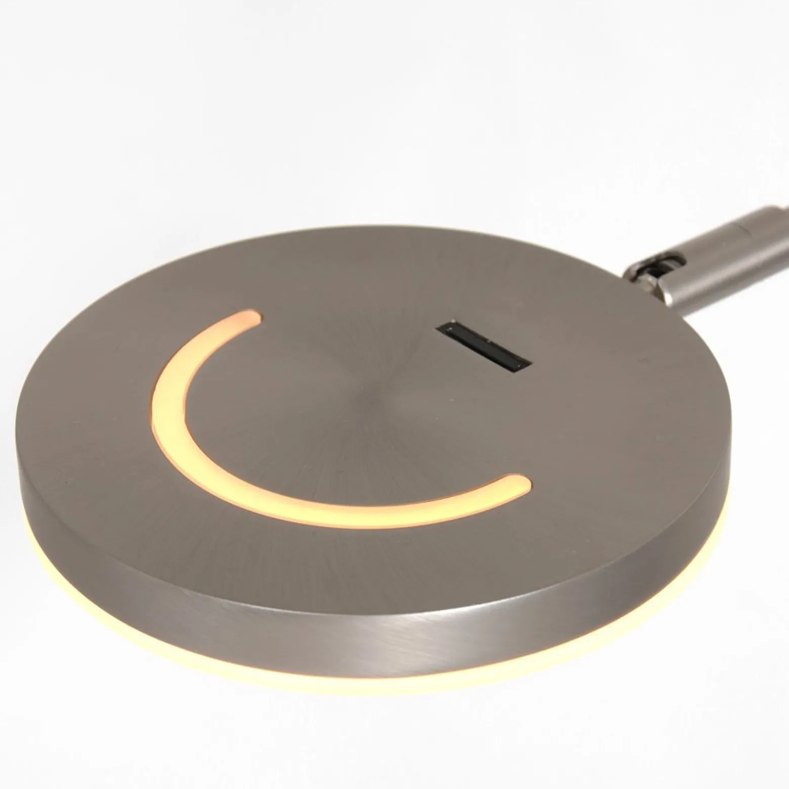 Ladattava LED-lattiavalaisin Soleil, teräksenvärinen, metalli, himmennin