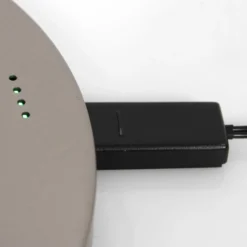 Ladattava LED-lattiavalaisin Soleil, teräksenvärinen, metalli, himmennin
