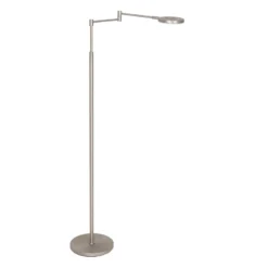 Ladattava LED-lattiavalaisin Soleil, teräksenvärinen, metalli, himmennin