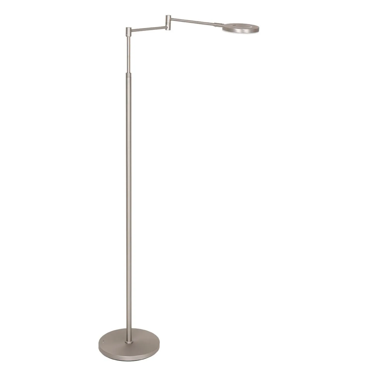 Ladattava LED-lattiavalaisin Soleil, teräksenvärinen, metalli, himmennin
