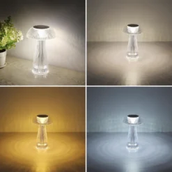 Ladattava LED-pöytävalaisin Gixi, hopeanvärinen, korkeus 25 cm, CCT-arvo