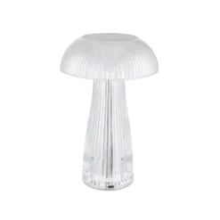 Ladattava LED-pöytävalaisin Gixi, hopeanvärinen, korkeus 25 cm, CCT-arvo