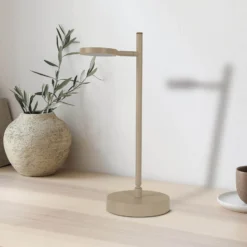 Ladattava LED-pöytävalaisin Lupa, beige, korkeus 45 cm, metallinen touchdim