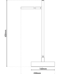 Ladattava LED-pöytävalaisin Lupa, beige, korkeus 45 cm, metallinen touchdim