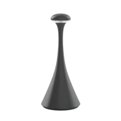 Ladattava LED-pöytävalaisin Nudrop mini, grafiitinharmaa, IP54, himmennettävissä