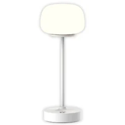 Ladattava LED-pöytävalaisin Pina valkoinen Korkeus 27,8 cm metalli/lasi