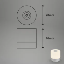 Ladattava LED-pöytävalaisin Smal, krominvärinen, 2700K, himmennettävä