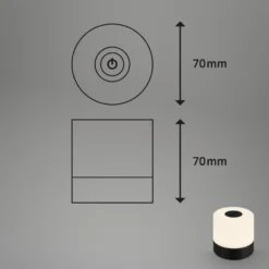 Ladattava LED-pöytävalaisin Smal, musta, 2 700K, himmennettävä