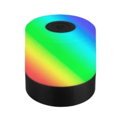 Ladattava LED-pöytävalaisin Smal, musta, RGBW, muovia, 7 cm