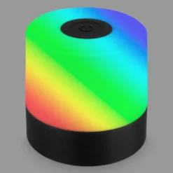 Ladattava LED-pöytävalaisin Smal, musta, RGBW, muovia, 7 cm