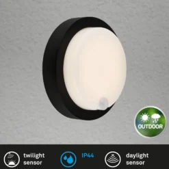 Ladattava LED-ulkoseinävalaisin 3765015, anturi, musta