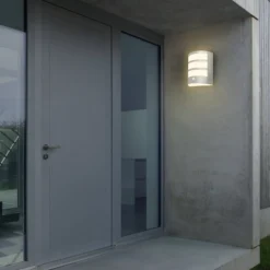 Ladattava LED-ulkoseinävalaisin 3795014, krominvärinen, anturi, IP44