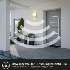 Ladattava LED-ulkoseinävalaisin 3795014, krominvärinen, anturi, IP44